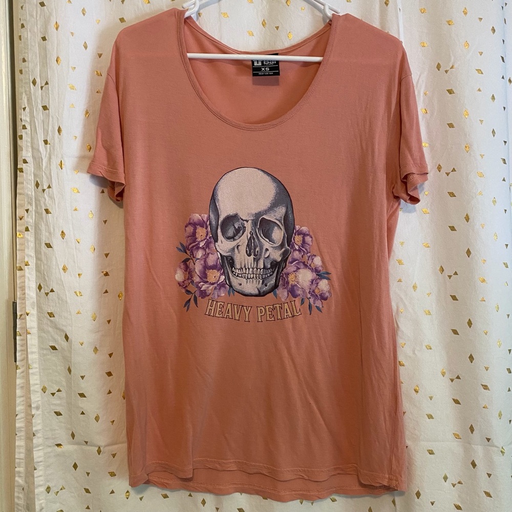 Heavy Petal pink skull top